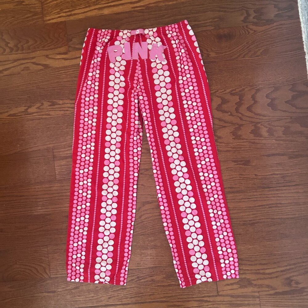 Vintage 2000’s Victoria’s Secret PINK Polka Dots Pajama Pants PJs Size Large i - Picture 10 of 12